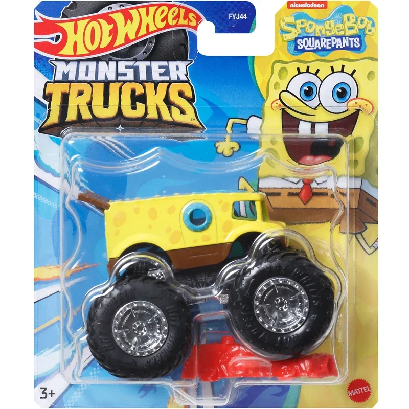 Original Mattel Hot Wheels Monster Trucks Car Toy Volkswagen Beetle SpongeBob SquarePants Vehicle Toys for Boys Birthday Gift