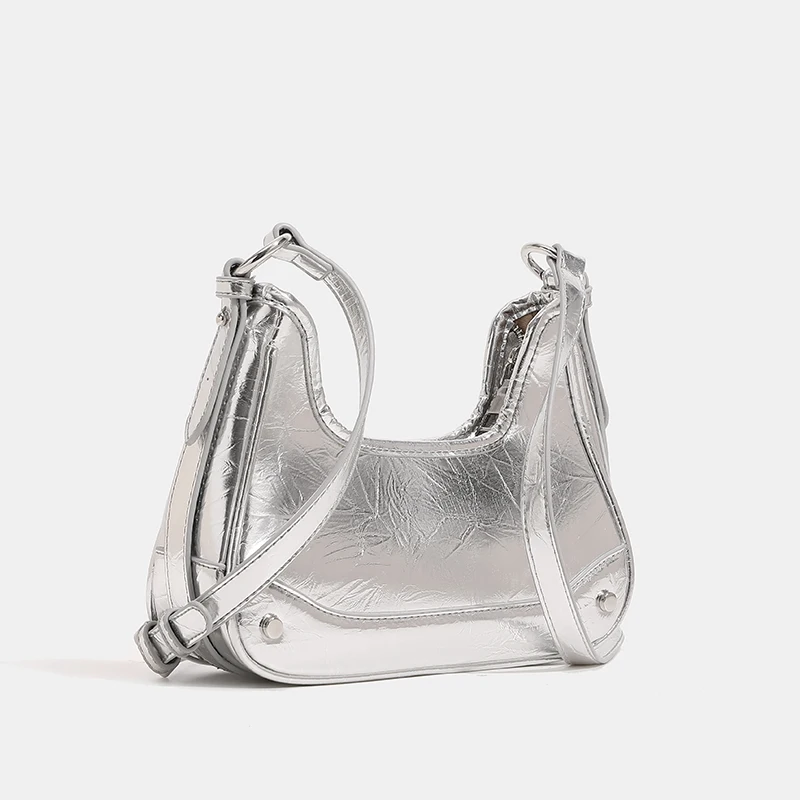 Designer Handbags For Women Shoulder Bags Metal Chain Underarm High Quality Luxury Small Pu Leather Crossbody Bags Fashion New