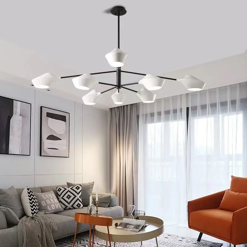 

REVEN Dimmable Chandelier Pendant Light Luxury Branch White Customizable size Lustre Ceiling lamp for Villa Living Room