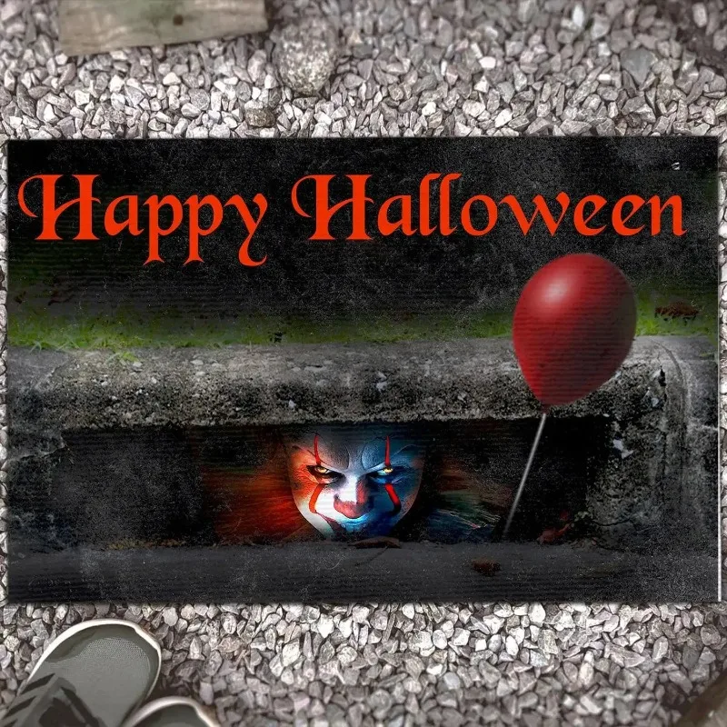 

Halloween Horror Entrance Doormat American Creative Holiday Decorative Rug Durable and Easy To Clean Home Decor