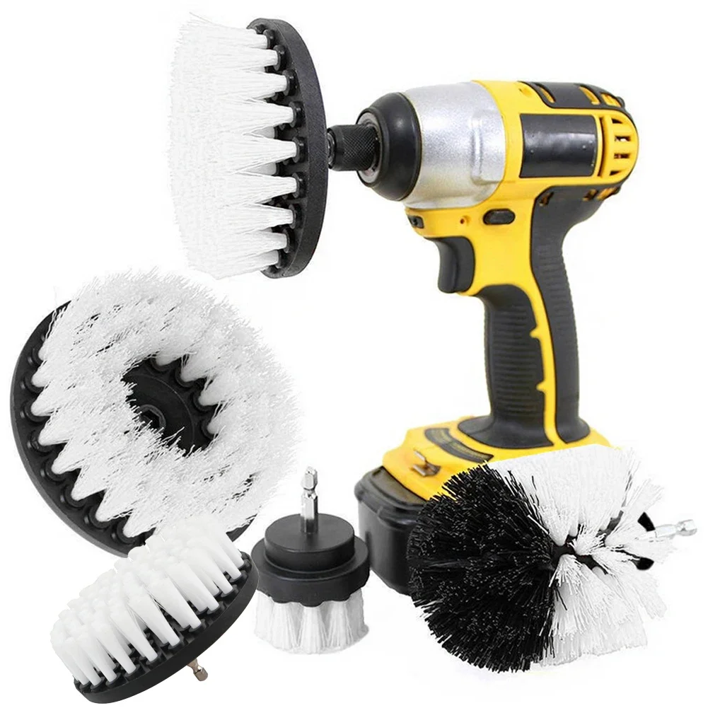 Electric Drill Brush Set Attachment Power Scrubber Cleaning Tool Kit for Grout Tile Sealant Kitchen Bathroom Tub Toilet Surface