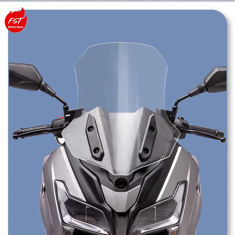 

For VOGE SR150GT SR150GT‑H Hybrid Modified Windshield, Extended & Widened Wind Deflector
