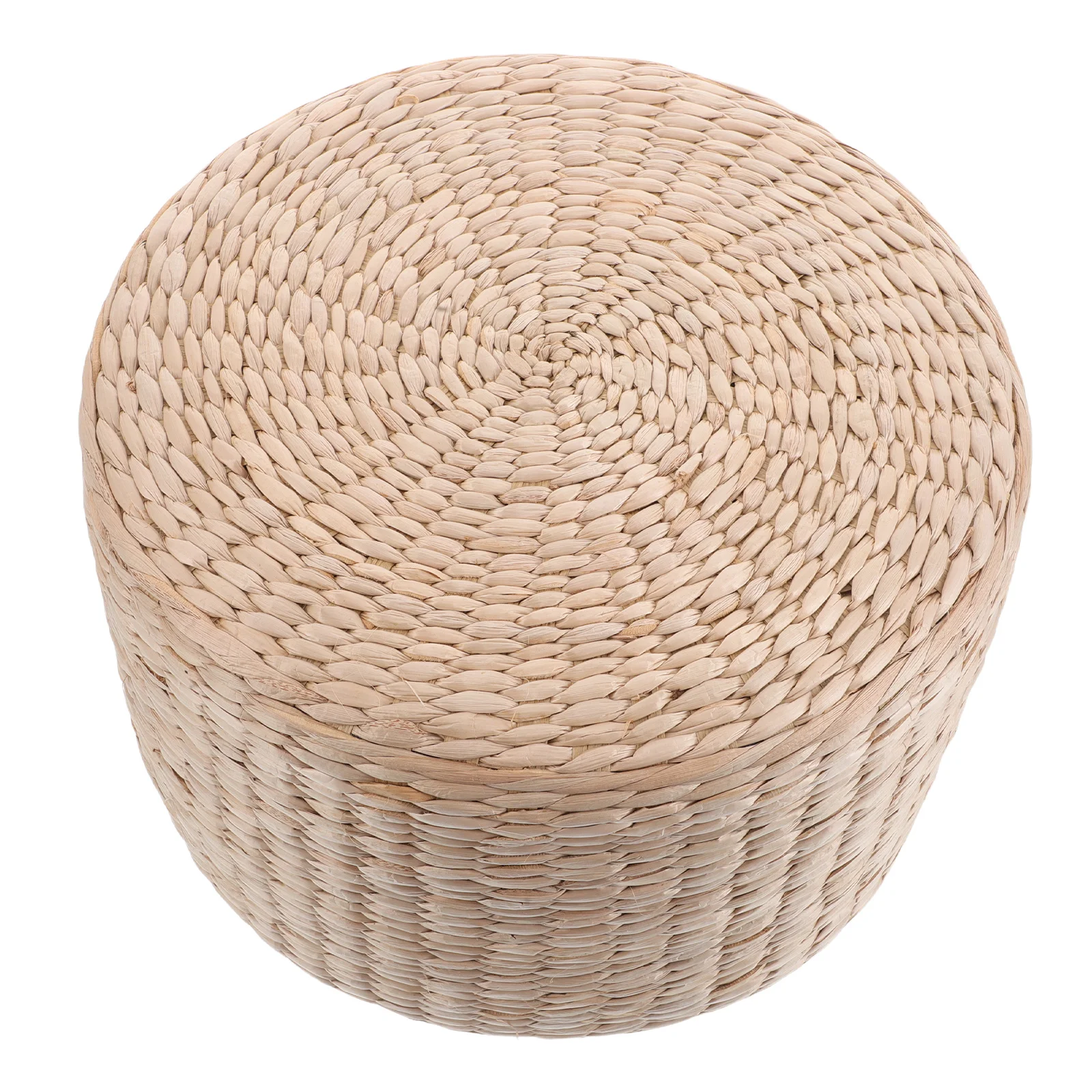 

Natural Straw Woven Stool Japanese Style Kids Footstool Lightweight Portable Round Seat Comfortable Floor Cushion for Indoor