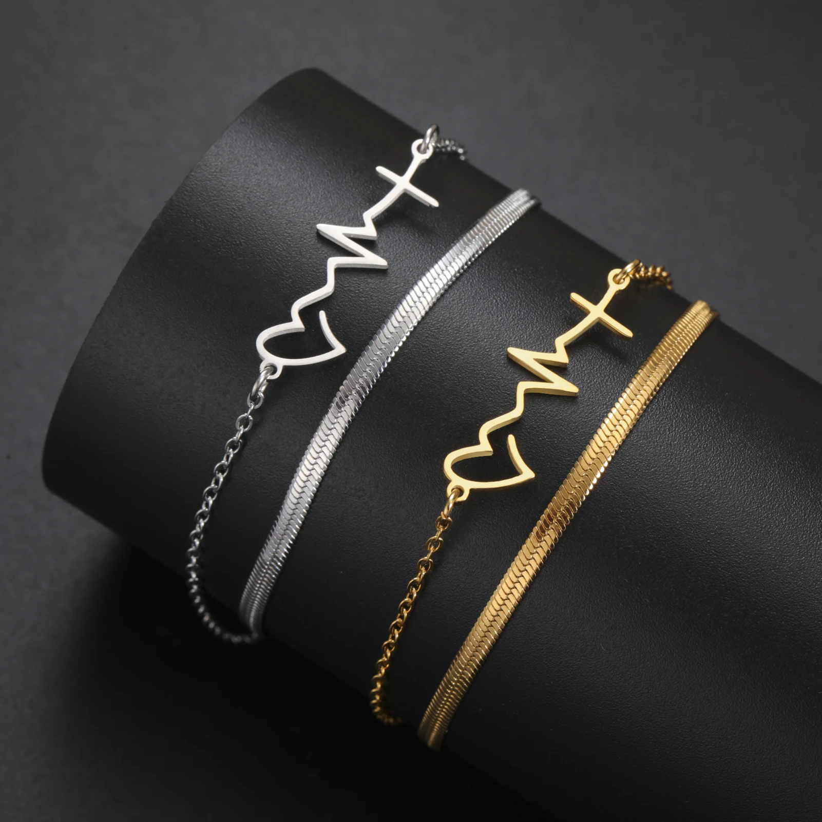 Lucktune Bransoletka EKG Tętna - Stal Nierdzewna, Stylowa