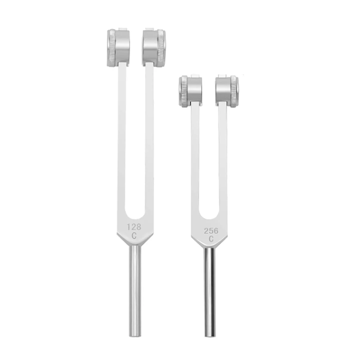 ABKO-Tuning Fork Set 128 Hz 256 Hz Aluminium Alloy Healing Tuning Fork with Silicone Hammer