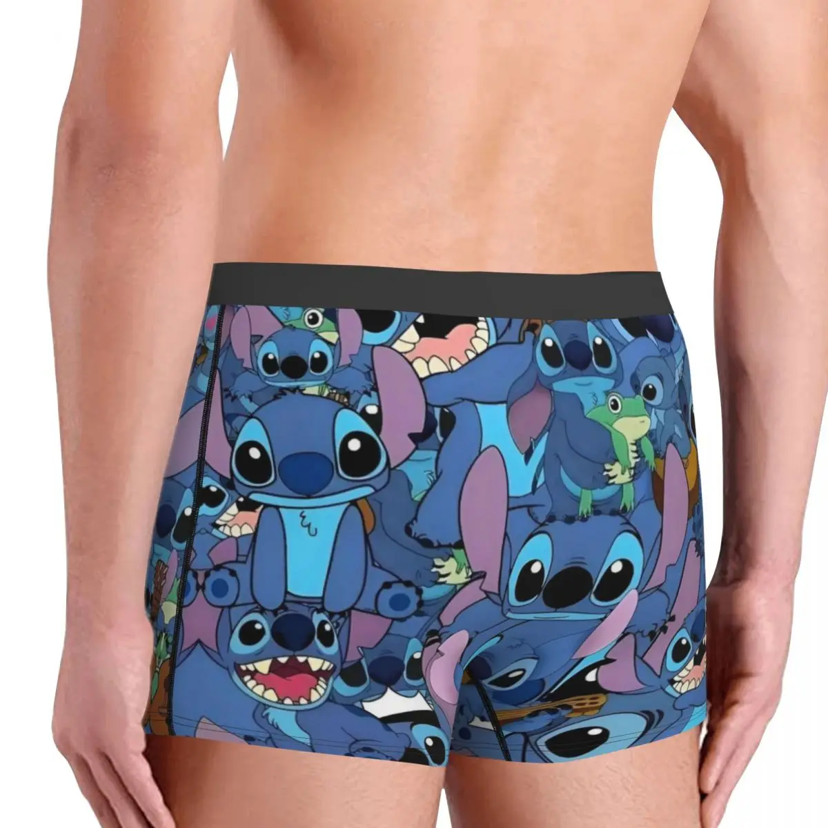 Novelty Anime Stitch Pattern Boxers Shorts Panties Men\'s Underpants Stretch Disney Briefs Underwear