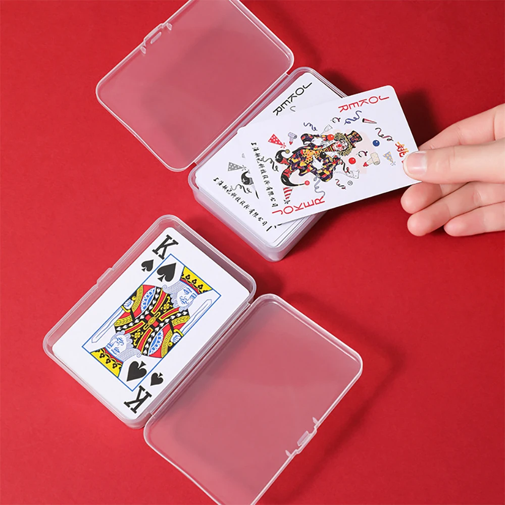 1pcs Transparent Plastic Boxes Playing Cards Container Storage Case Packing Poker Game Card Box Board Games Card Organizer