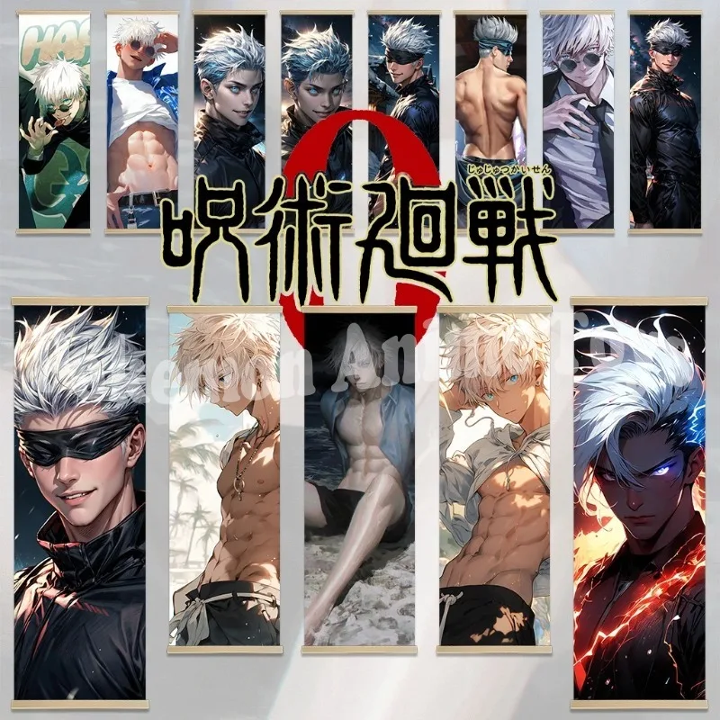 

Jujutsu Kaisen Satoru Gojo Wall Art Picture Scroll Canvas Wall Hanging Painting Home Decor Poster Wall Art Room Decoration