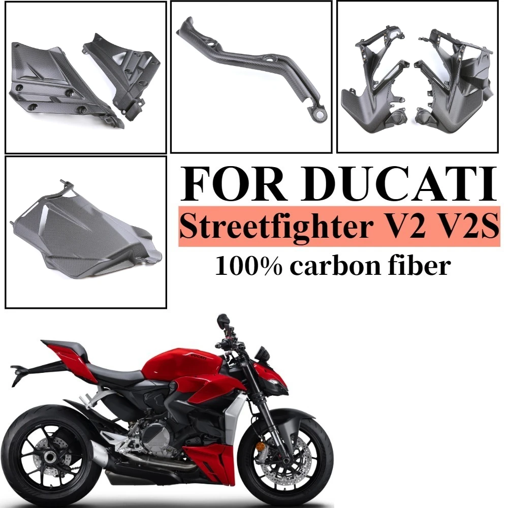 

Для DUCATI Treetfighter V2 V2S 2022 + аксессуар для модификации мотоцикла, 100% чистое 3K углеродное волокно, обтекатель, боковая панель брызговика