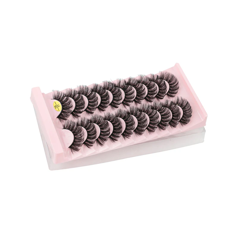 محاكاة فرو المنك المجعد السميك الأوروبي والأمريكي 7D 10 أزواج من الرموش الصناعية، مناسبة للمراحل اليومية والعطلات #3