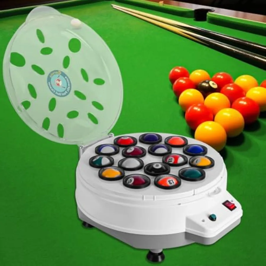 

Pool Ball Cleaner110V Automatic Billiard Ball Cleaner Pool Ball Cleaner Machine Electronic Pool Balls Polishing for 16 Billiard