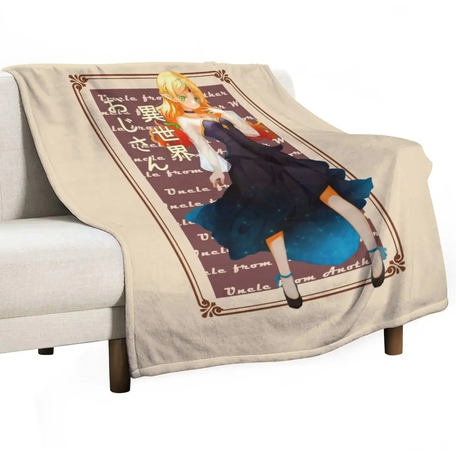 Tsundere Elf at Party - Uncle from Another World Throw Blanket Softest Soft Plush Plaid Camping Heavy Blankets