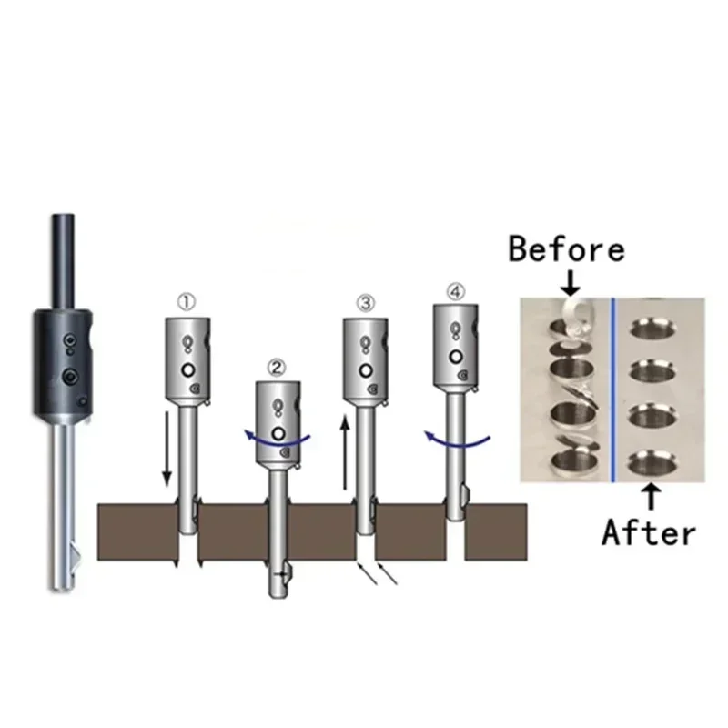 Deburring Chamfering Tool 1.45 - 6.45mm Replaceable Blade Type CNC Milling Cutter For Blind / Cross / Positive & Negative Hole