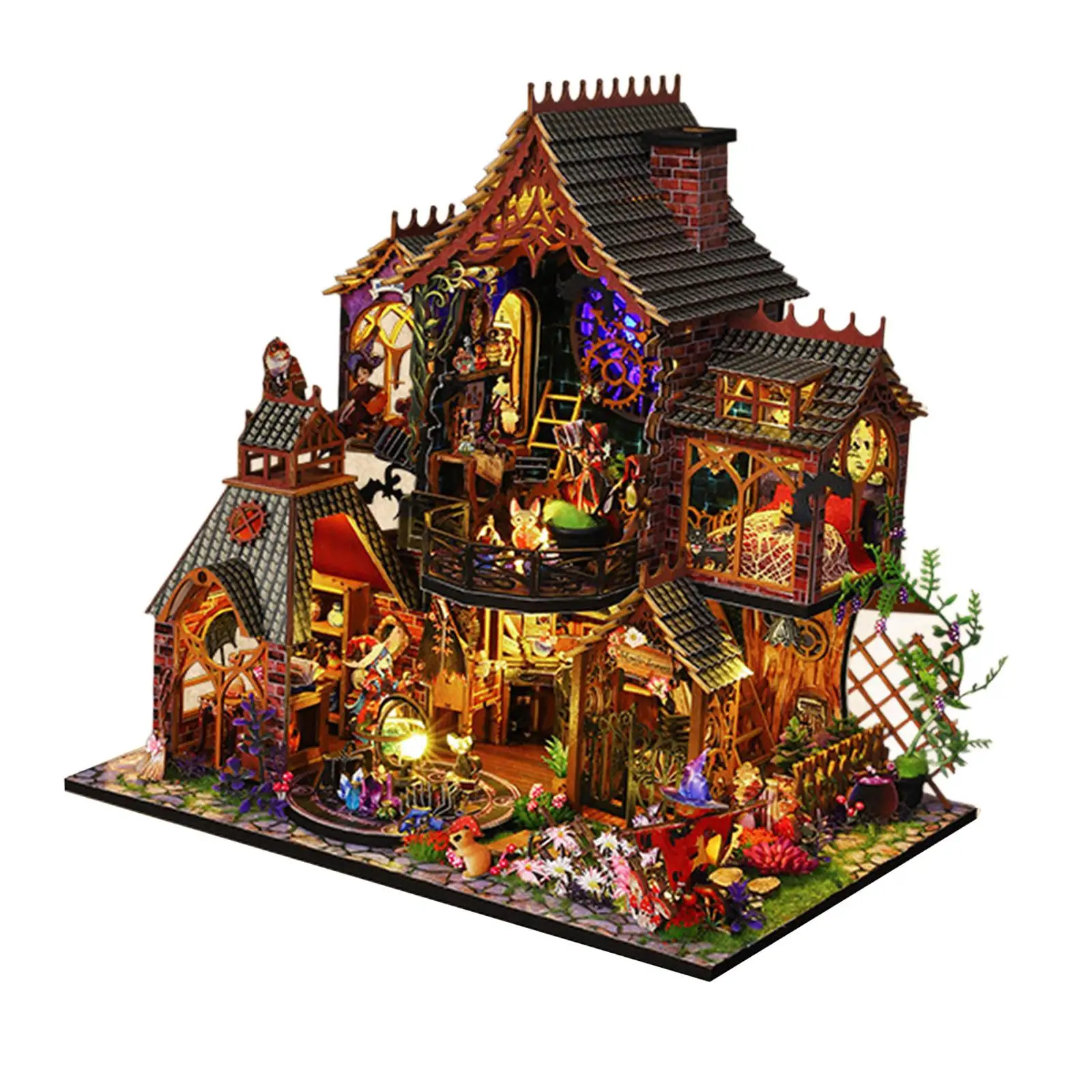 

DIY Dollhouse Kits Educational Desktop Ornament Ornaments Artwork with Light