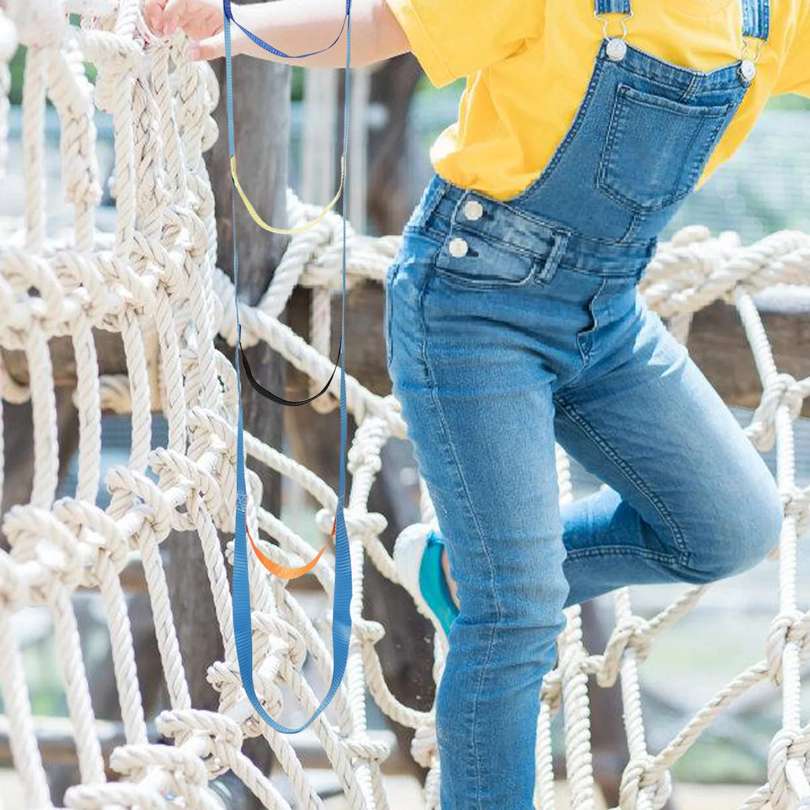 

Kids Rope Ladder for Outdoor Climbing Strong Lightweight Design Improves Motor Skills Hanging Climbing Frame for Backyard