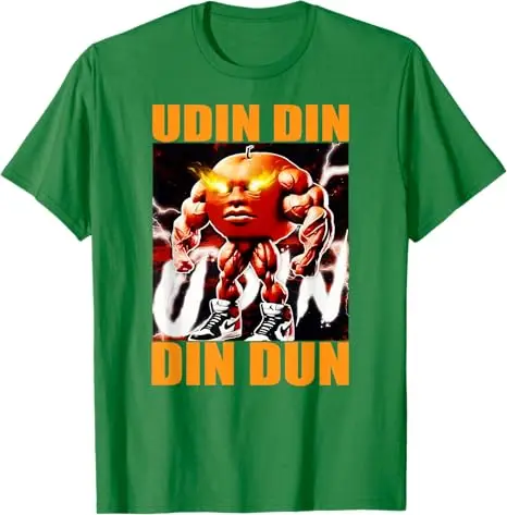 Udin Din Din Dun Udindindindun Orange Brainrot Meme T-Shirt Y2k Jungenmode Italienische Brainrot Grafik-Bekleidung Niedliche Herrenkleidung – Detail 4