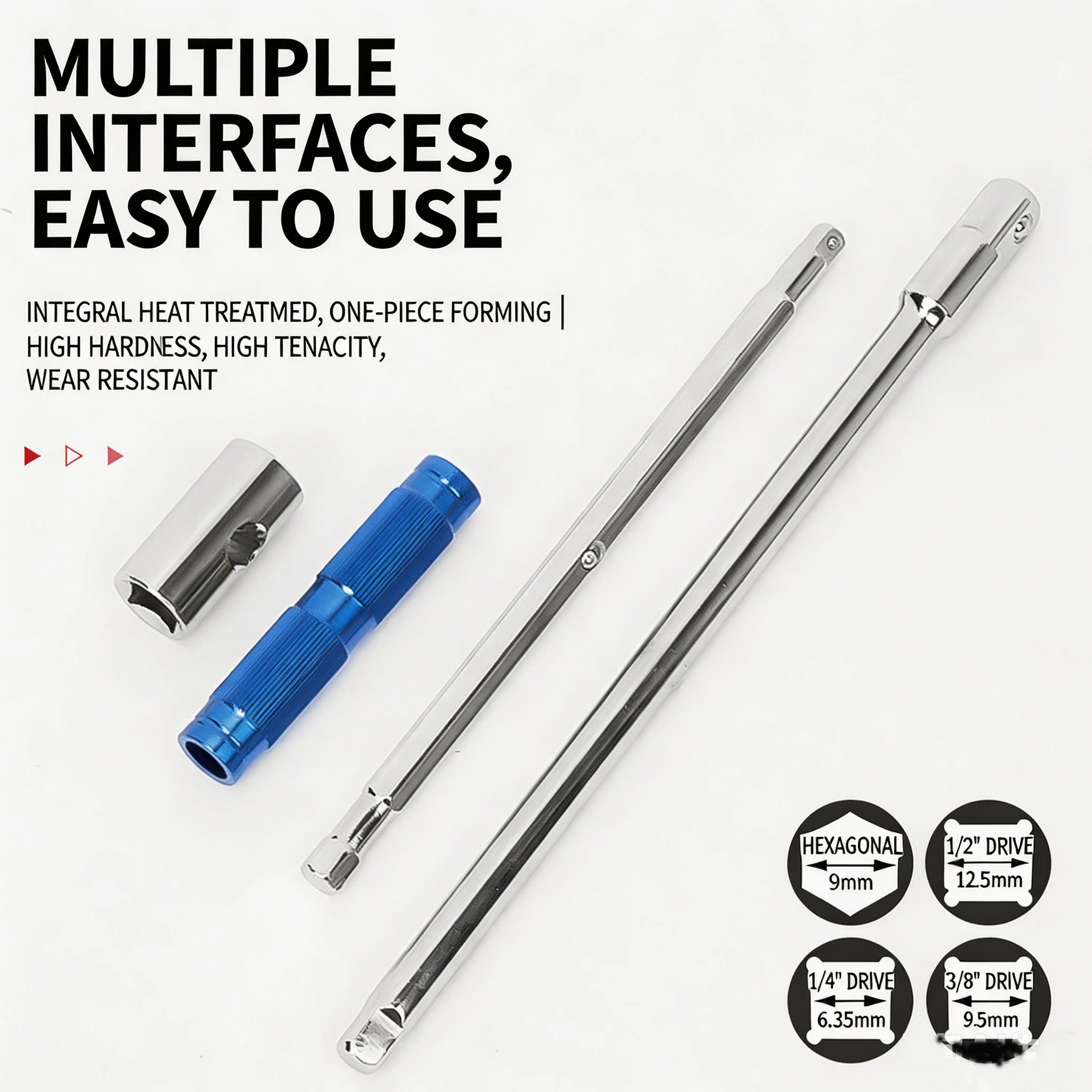 Multifunctional T-Handle Socket Wrench Set with Interchangeable Sockets And Lever Bar - Easy to Use Hand Tool for Repair Work view 4