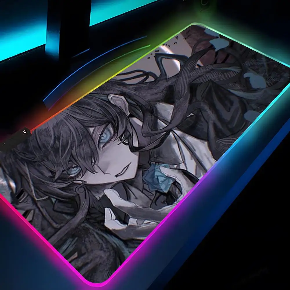 

Ado Hot Virtual Singer Mouse Pad Rgb Xxl Laptop Mat Gaming Mousepad Backlit Keyboard Gamer Girl Table Pads Desk