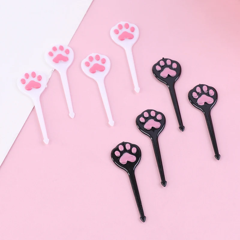 

8Pcs/set Cat meat ball cat paw fruit stick cute cake dessert fork decoration