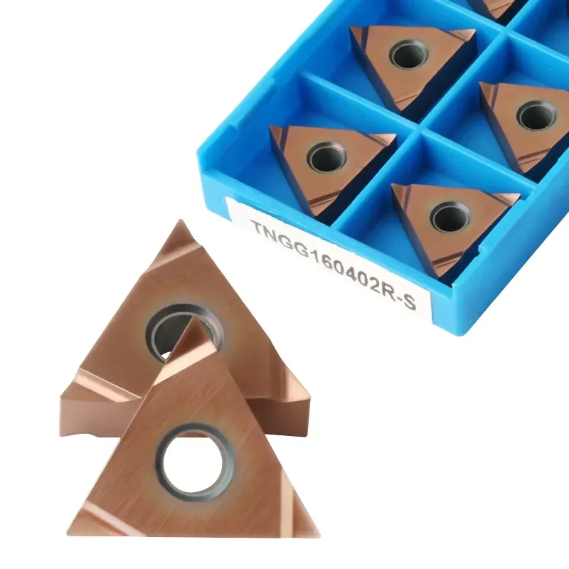 10pcs TNGG160402 R-S CNC Lathe Machining Tools OEM Tips Triangles External Turning Tool Carbide Inserts PVD Coated