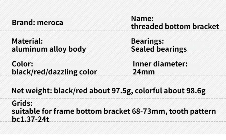 MEROCA BB68 BSA 24mm Innenlager für 68 / 73mm Innenlager BC1.37 24T Gewinde Mountainbike Rennrad BSA 68mm Innenlager – Detail 3
