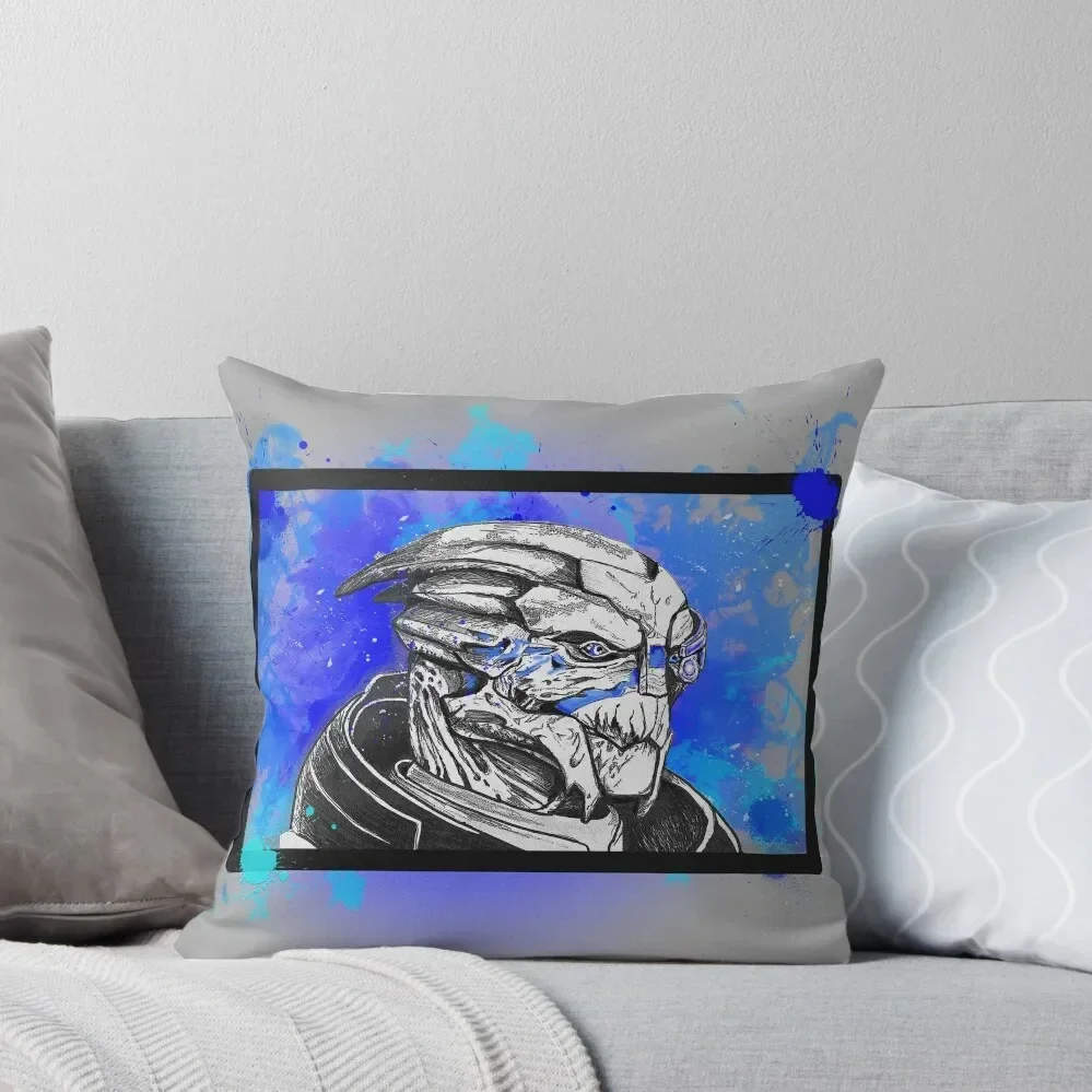 

Garrus Vakarian: Mass Effect (Blue) Throw Pillow Cushion Cover For Sofa Sofa Decorative Covers pillow