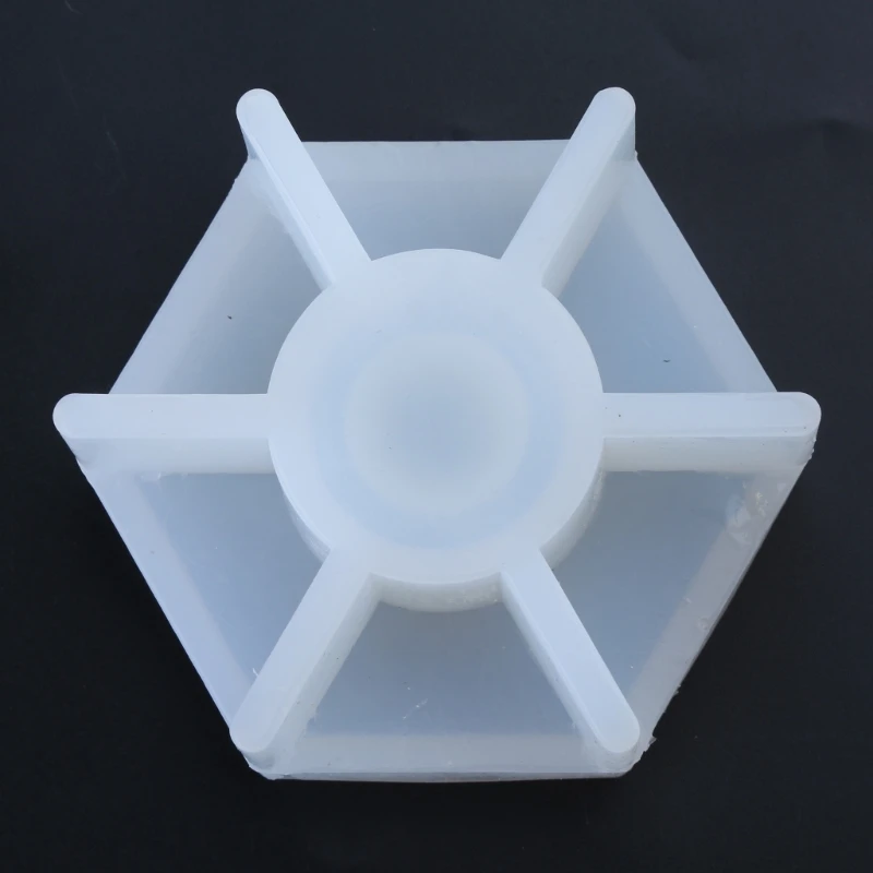 Candlestick Epoxy Casting Mould Durable Hexagon Rod Candlestick Base Silicone Mold for DIY Making Craft Office Home Dropship