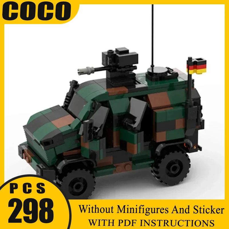 

Moc Building Bricks Military Model Dingo 2 German Army Vehicles Technology Modular Blocks Toys Assembly Brick Holiday Gifts
