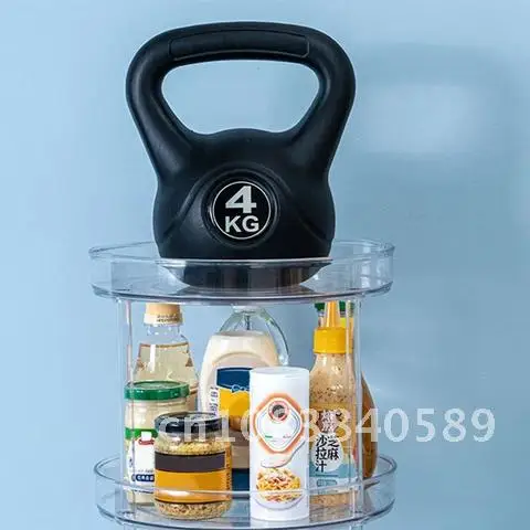 Seasoning Holder Spice Organizer Cosmetic Storage Rack Condiments Home Supplies Storage Rack Turntable Transparent