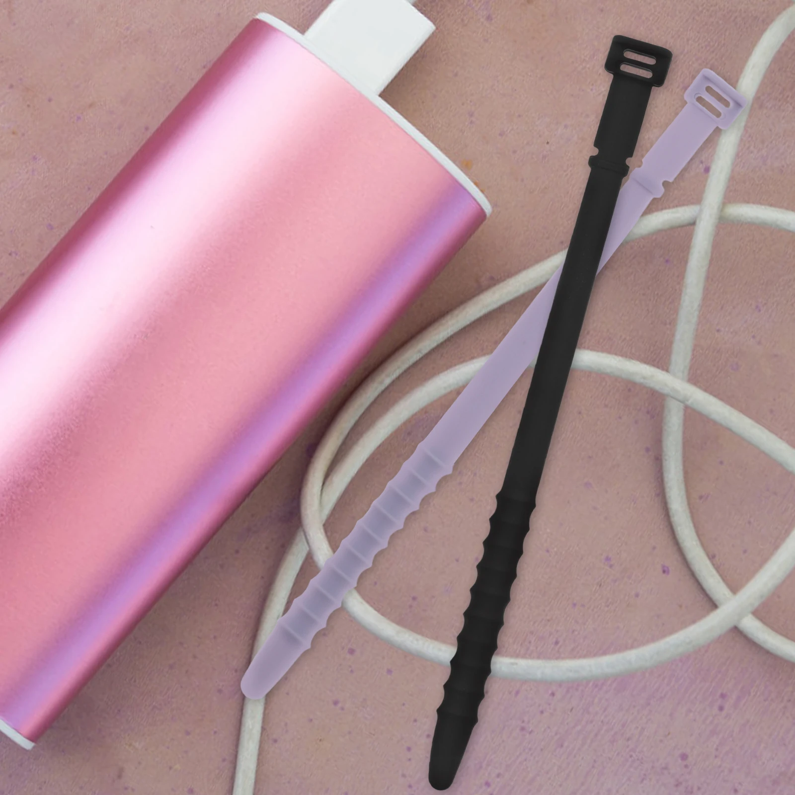 

10pcs Silicone Zip 180Mm Reusable Cable Organizer Elastic Cord Straps Heavy Duty Wire Ties For Home Office Electronics Wire