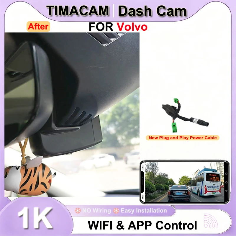 TIMACAM New Plug and Play HD 1080P Wifi Video Recorder Dash Cam for Volvo XC90 2014 2015 2016 2017 2018 2019 2020 2021 Car DVR