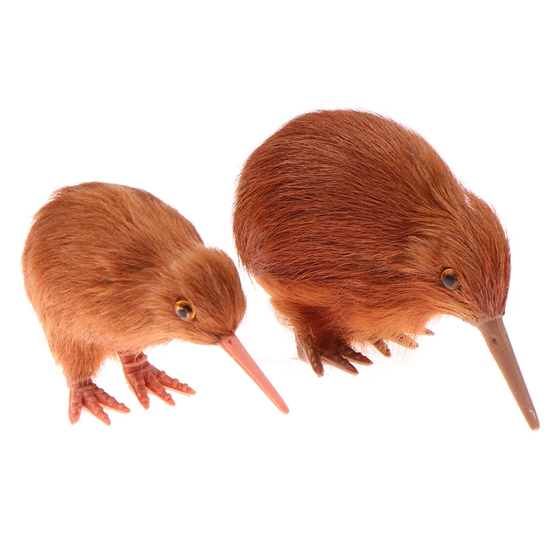 Cute Simulation Kiwi Bird Figurine Wingless Bird Mini Animal Model Car Ornaments Micro Landscape Ornament Home Desktop Crafts