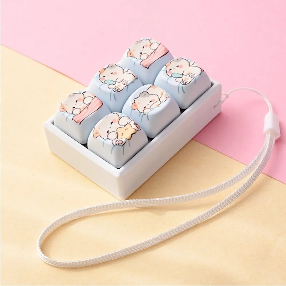 Football Pattern Fidget Clicker Crisp Sound 9 Button Keyboard Fidget Keychain Small Size with Lanyard Finger Keyboard Pendant