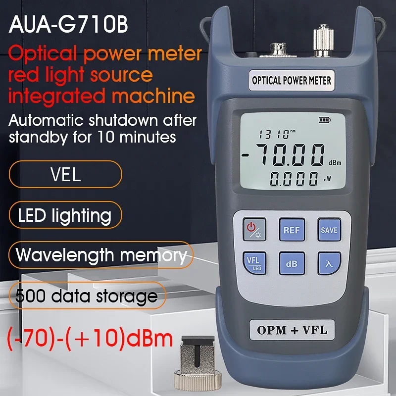 Imagem -06 - Medidor Ótico do Poder do Aua-g710b com Localizador Visual da Falha Tudo em um Verificador da Fibra70+ 10dbm 5km 10km 20km 30km 50km Vfl