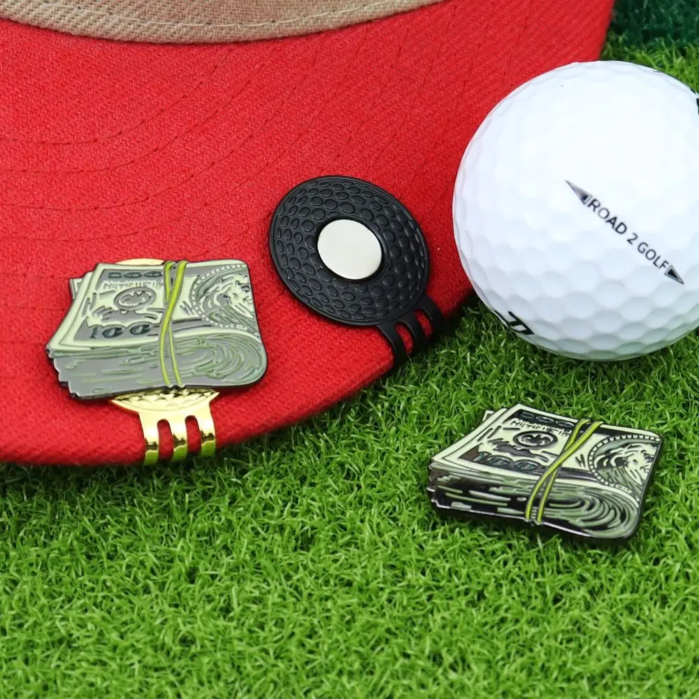 Magnetischer Ball-Marker, Hut-Clip, Kirsite-Dollar, magnetischer Hut-Clip, einfach auszuziehen, einzigartiger US-Dollar-Golf-Hut-Clip, Golfgürtel