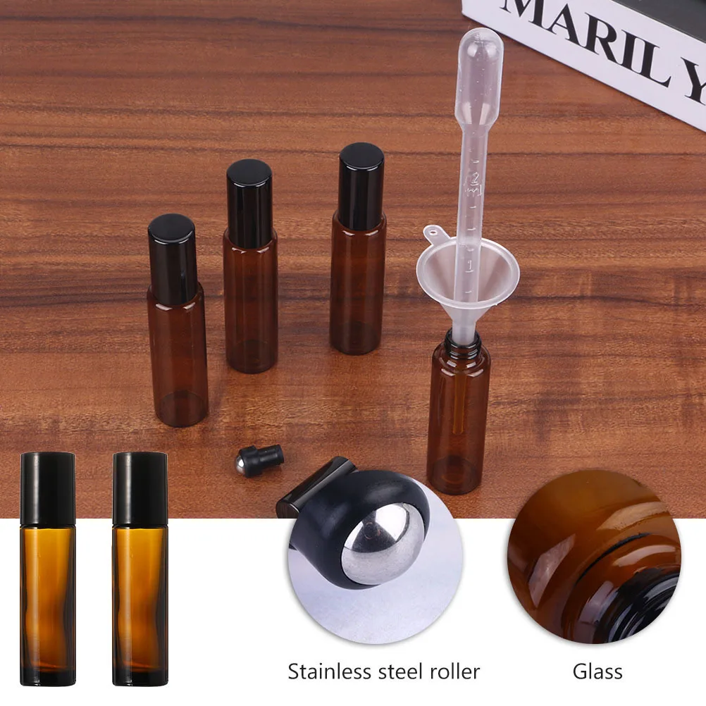 

20Pcs Perfume Bottle Glass Roller Containers Essential Oil Sub Bottle Portable Liquid Roller for Travel Compact Reusable