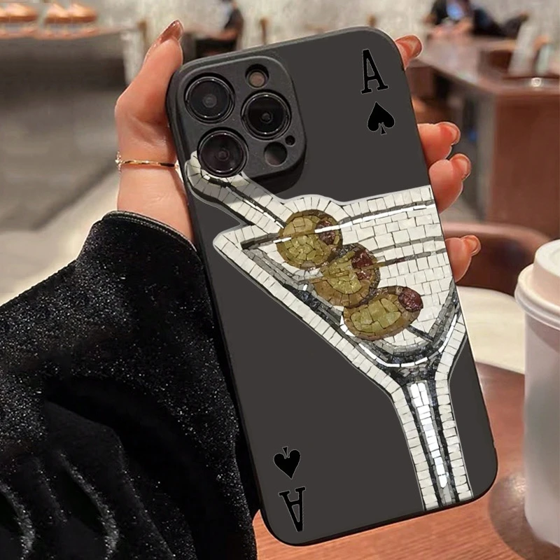 بوكر كوكتيل سيليكون جراب هاتف آيفون 17 برو ماكس الهواء 16E 16 15 13 12 11 14 7 8 زائد XS X XR للصدمات الحلوى غطاء ناعم #2