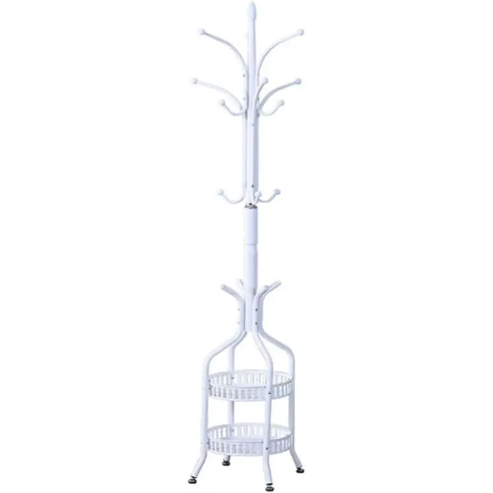 

Прочная металлическая вешалка для одежды с корзиной для хранения, идеально подходит для спален и гостиных