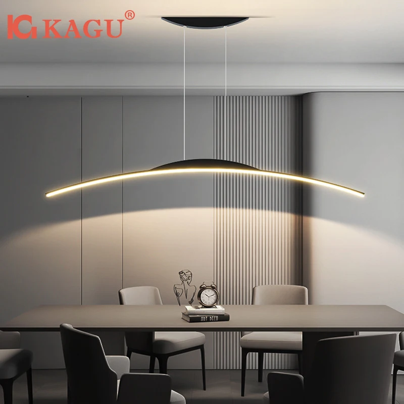 

Adjustable Height LED Strip Ceiling Light Modern Minimalist Pendant Lamp for Dining Room Kitchen Living Room Energy-Saving Home