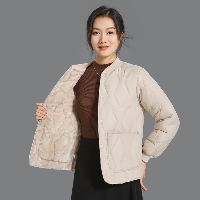 

Женская легкая хлопковая куртка с флисовой подкладкой и длинными рукавами, мужской фасон, с воротником в рубчик, осенне-зимнее теплое хлопковое пальто/жилет