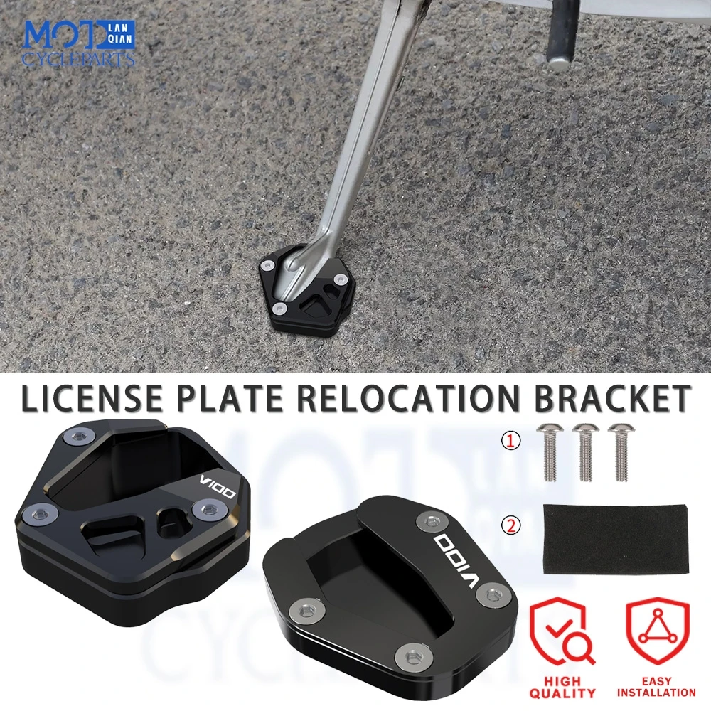 2023 2024 لـ Moto Guzzi V100 V 100 Mandello S حامل جانبي تكبير مسنده دعم أكبر تمديد ملحقات الدراجة النارية #1