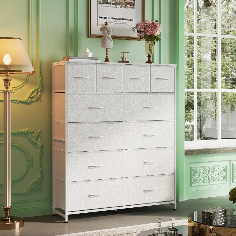 

Tall Dresser for Bedroom with 12 Drawers,Dressers & Chests of Drawers, Fabric Dresser for Bedroom,Closet, Fabric Storage Dresser