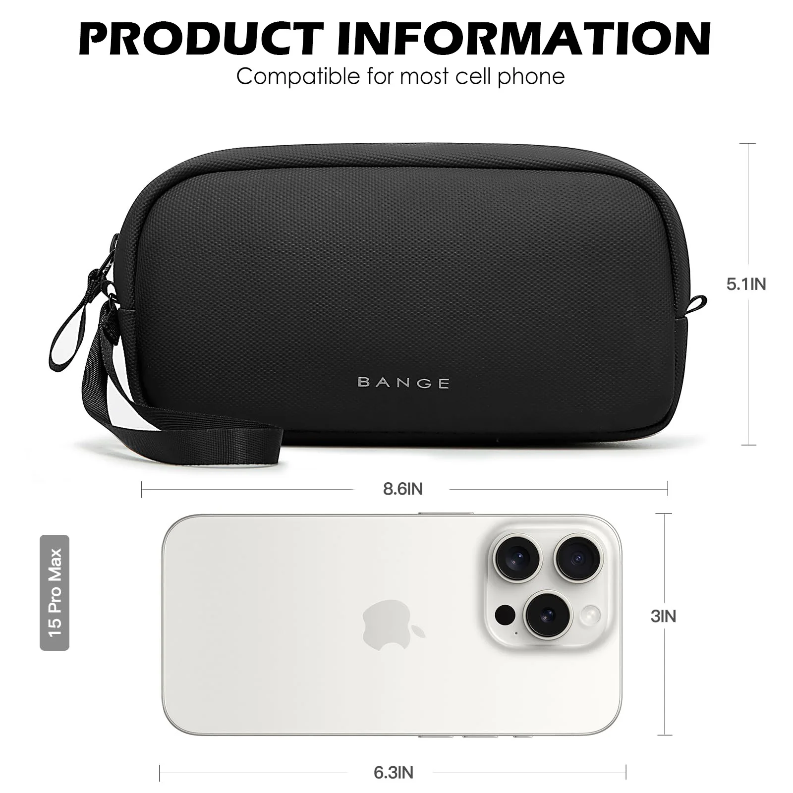 BANGE Travel Organizer Bag Power Bank Mini Pouch Electronics Gadgets Accessorie Case for USB Cable Cords,Hard Drives Storage Bag