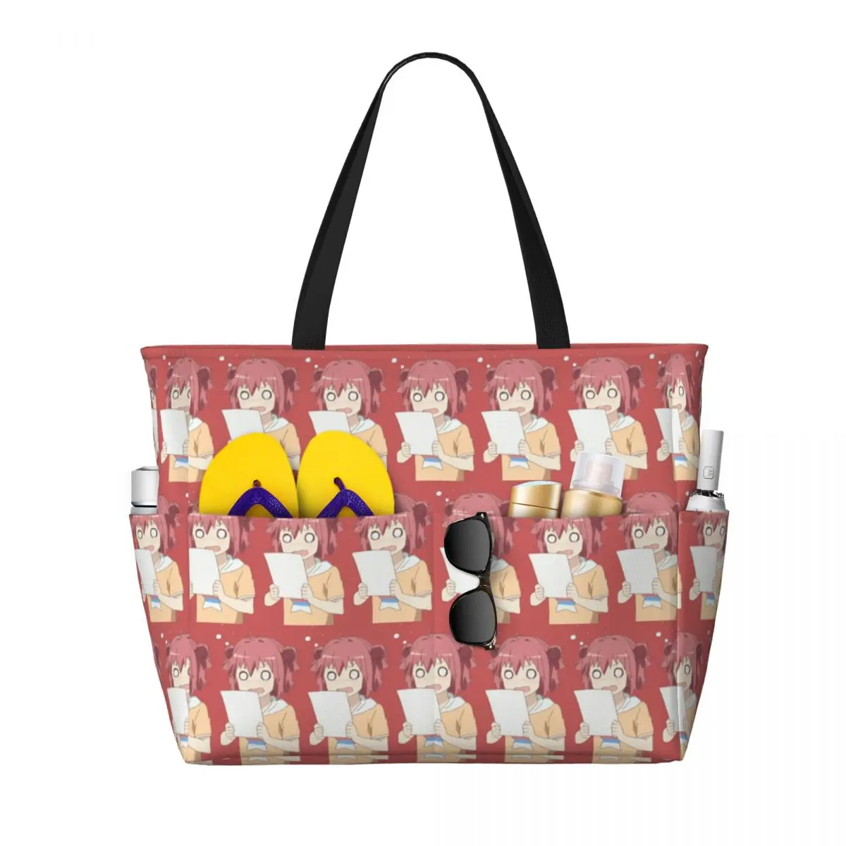 

Akari From Yuru Yuri Anime Beach Tote Bag Sport Gym Yoga Duffle Large Tote Bag Women Travel Bag Fitness bag