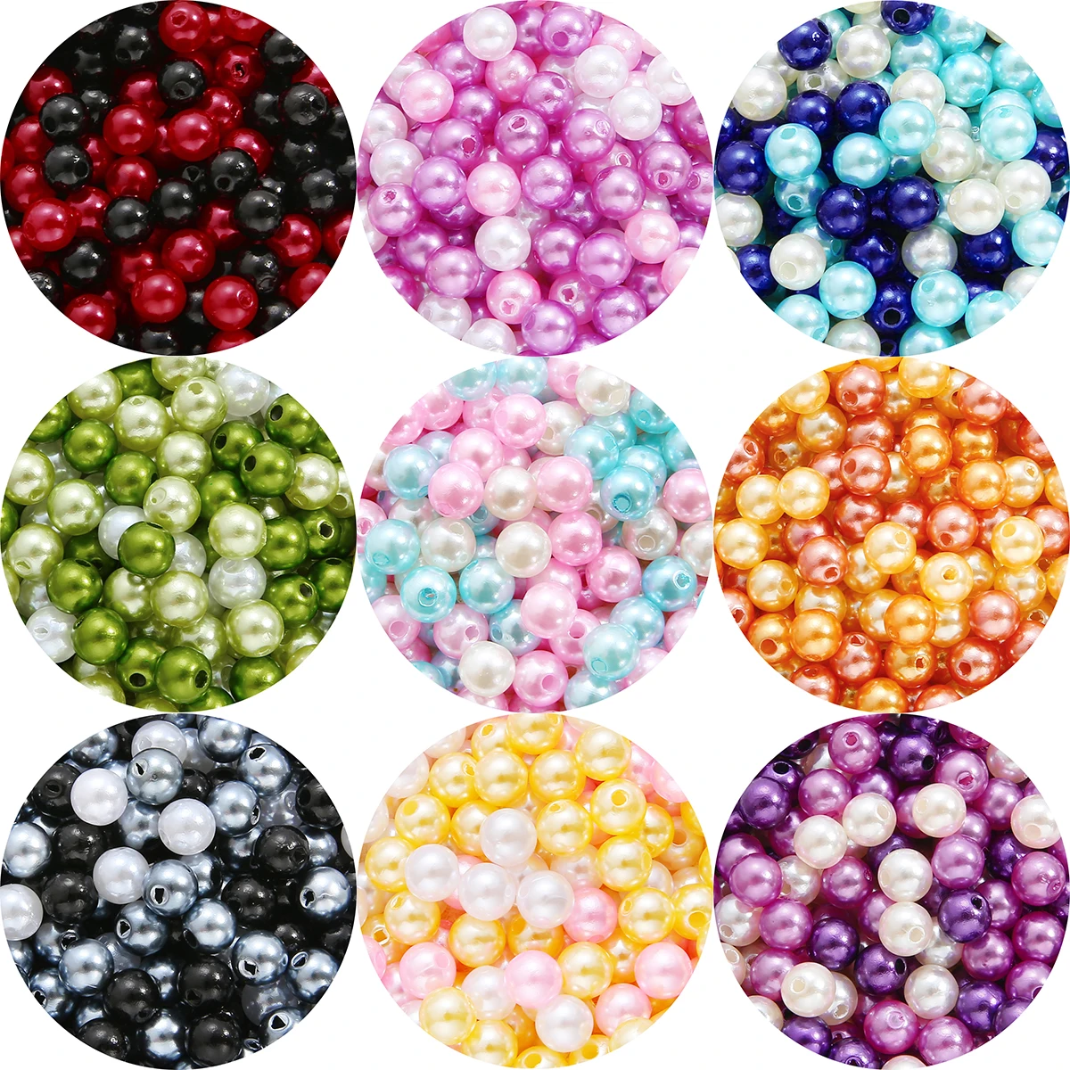 

100Pcs 8mm Mix Color ABS Imitation Pearl Beads Round Loose Spacer Beads For Jewelry Making Crafts DIY Bracelet Necklace Findings