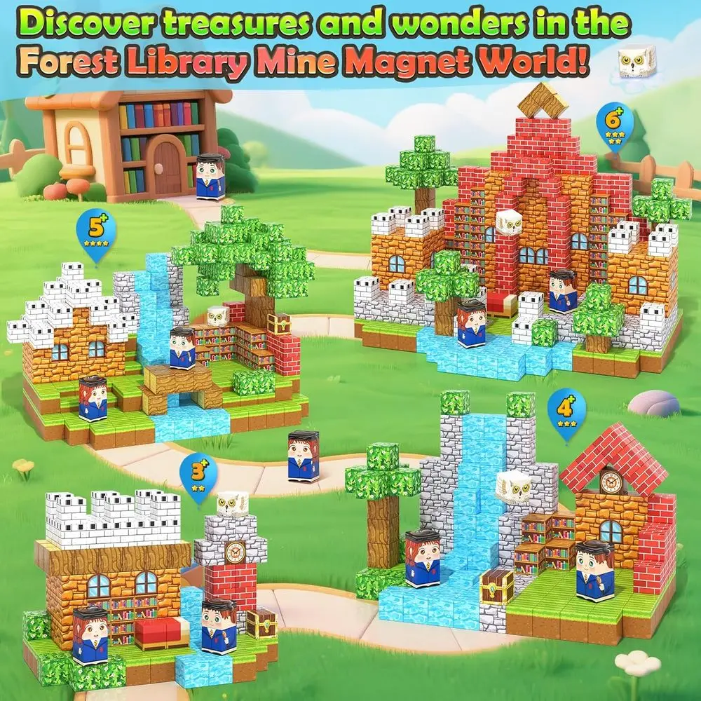 Magnetic Building Blocks - 150-Piece STEM Toy for Kids, Montessori-Inspired Magnet Cubes, Ages 3-12