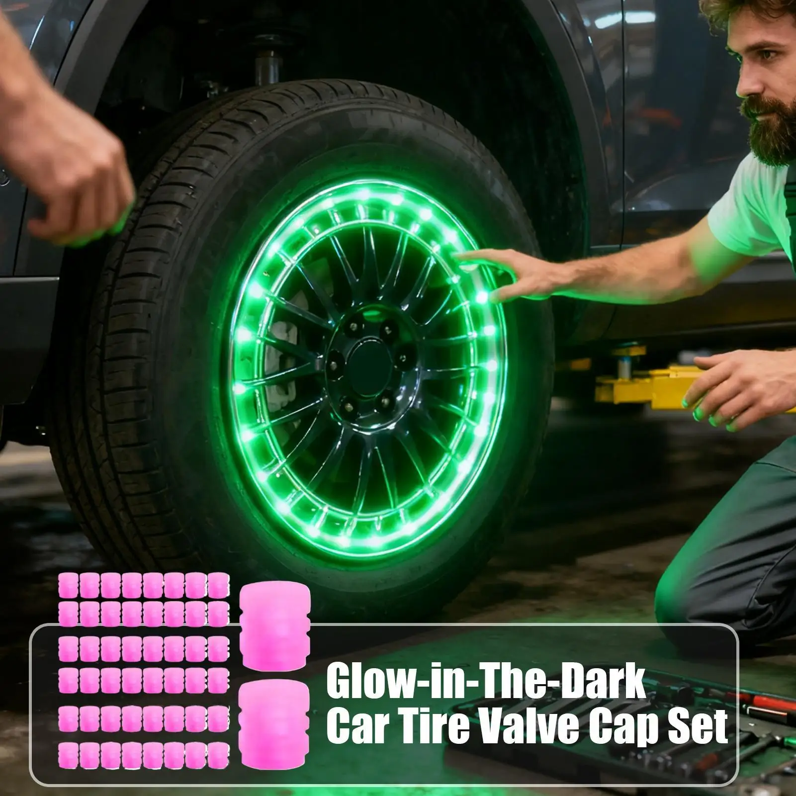 Glow in The Dark Tire Valve Caps 50 Pcs Universal Fit Dust Proof Wheel Valve Cover Caps for Car Truck Motorcycle Bike Bicycle view 4