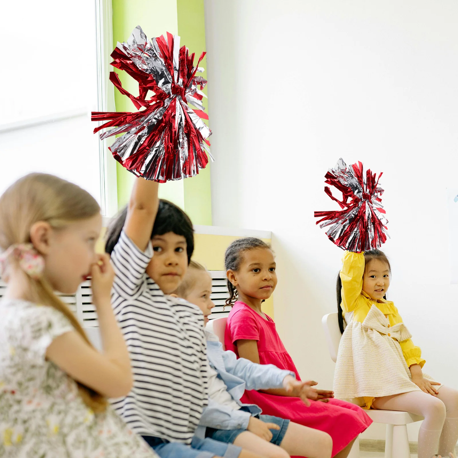 6 قطعة مقابض التشجيع بوم بومس استخدام متعدد الاستخدامات لفرق الرقص والأحداث الرياضية والتجمعات الاحتفالية وألعاب الفريق #6