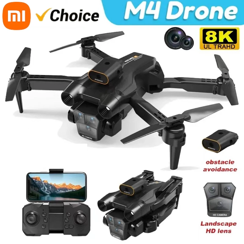 Xiaomi New M4 RC Drone Professinal HD Wide Angle Triple Camera Unmanned Obstacle Avoidance Optical Flow Foldable Quadcopter