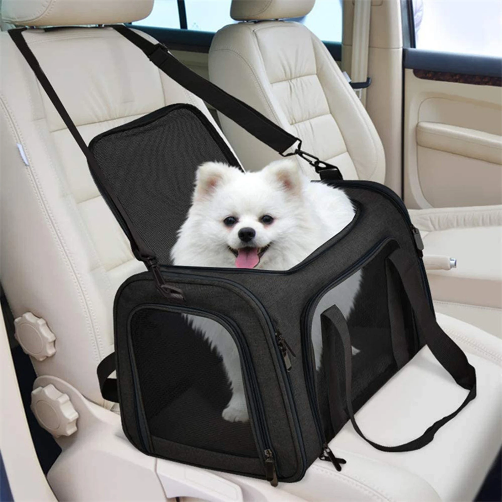 Portable Across Pet Travel Carrier Super Ventilated Design Sturdy Structure for Small Cats and Dogs Use